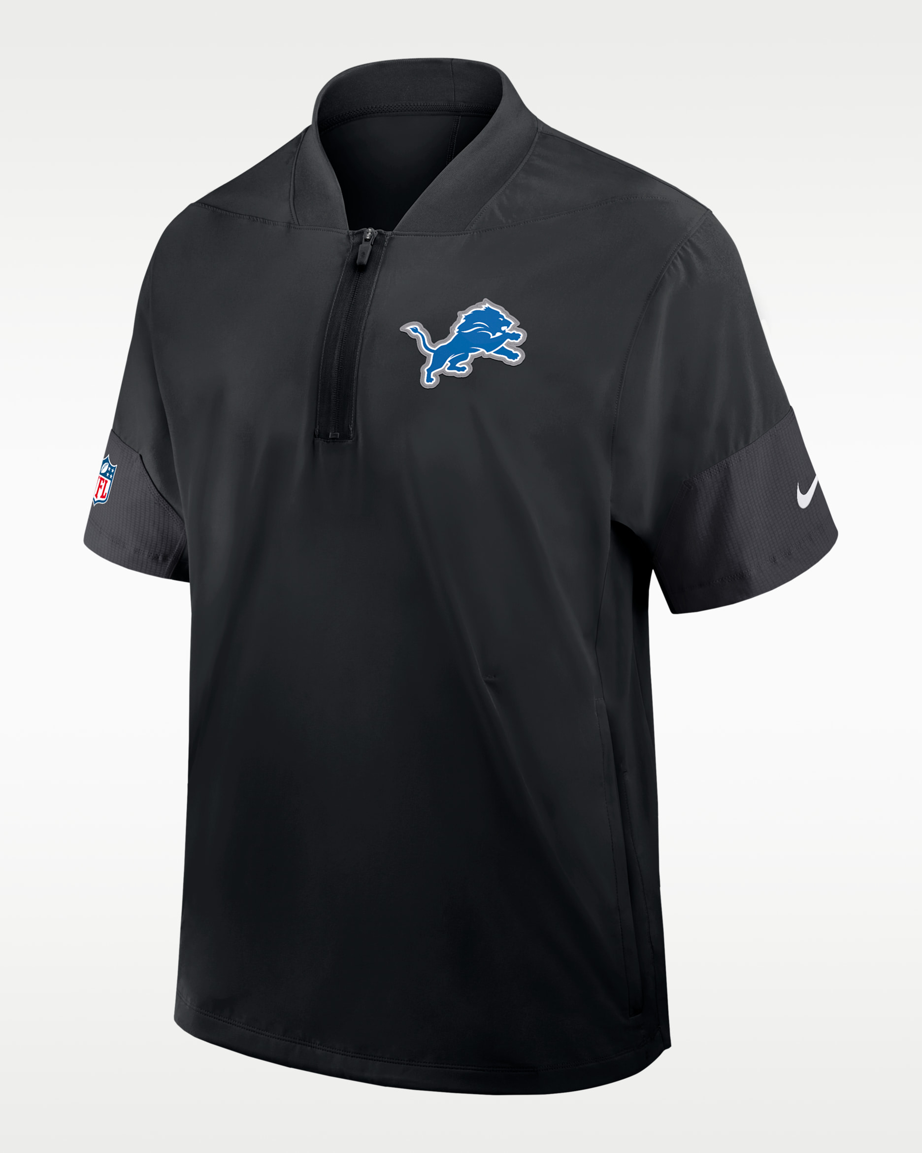Detroit Lions Sideline Coach Men's Nike NFL 1/2-Zip Short-Sleeve